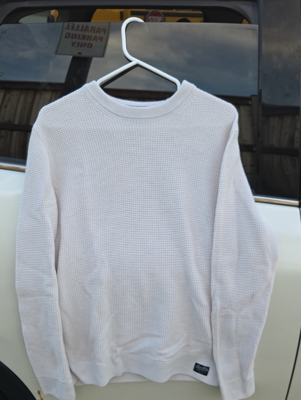 Superdry Men's Cream Waffle Crewneck Sweater